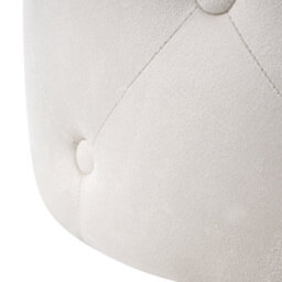 Wyld And Coco Luxenest Round Tufted Off-White Velvet Ottoman Pouffe 40 Cm - Glam Modern Multi-Use - thumbnail 5