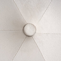 Wyld And Coco Luxenest Round Tufted Off-White Velvet Ottoman Pouffe 40 Cm - Glam Modern Multi-Use - thumbnail 7