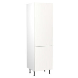Kitchen Kit Larder Tall Unit 600mm W/ Slab Cabinet Door - Super Matt White - thumbnail 1