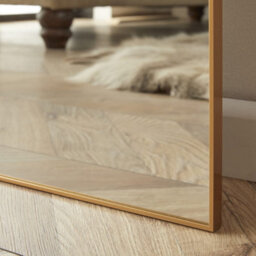 The Online Mirror Shop Leaner Mirror Islington Rectangular Shape With Brushed Gold Metal Frame- H 150Cm X W 85Cm For Hanging In Bedroom, Dressing Table - thumbnail 4