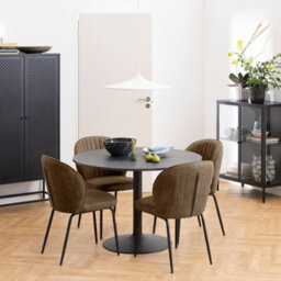 Furniture To Go Ibiza Round Dining Table In Black - thumbnail 2