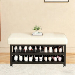 White 100Cm Shoe Bench With Cushion - thumbnail 4