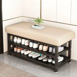 White 100Cm Shoe Bench With Cushion - thumbnail 5