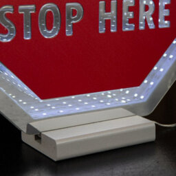 Samuel Alexander 40Cm Light Up Christmas Santa Stop Here Sign With Hat Infinity Decoration & Leds - thumbnail 7