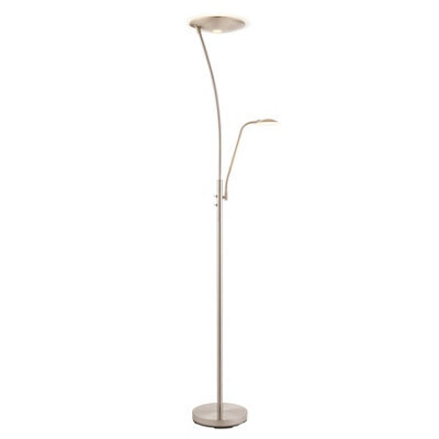Luminosa Lighting Luminosa Alassio Led 1 Light Floor Lamp Satin Chrome, And Frosted Plastic - image 1