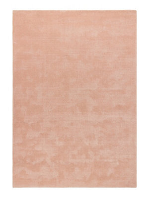 Pink Plain Rug, Viscose Wool Rug, Easy To Clean Rug, Handmade Modern Rug For Living Room, & Dining Room-120Cm X 170Cm - image 1