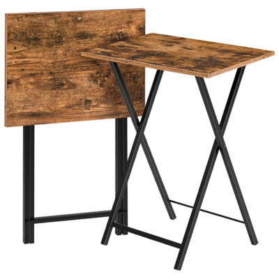 2 Pack Folding Tray Side Sofa Coffee Bedside End Tables - image 1