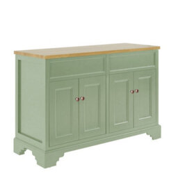Homestylestore Pastel Green And Oak 1210mm Bathroom Vanity Unit And Round Aged Bronze Handles