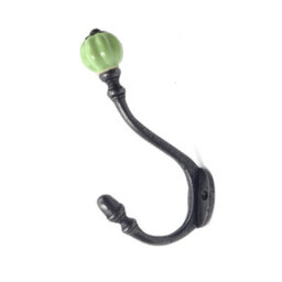 Oakcrafts - Ceramic Tipped Shabby Chic Cast Iron Coat Hook 125mm (Green) - Pack Of 4 Hooks - thumbnail 4