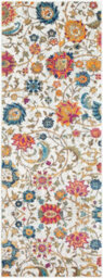 Livabliss Harput-Vintage Beige Blue Orange Yellow Traditional Boho Living Dining Bedroom Rug 60 X 90 Cm Easy Care, Non Shedding