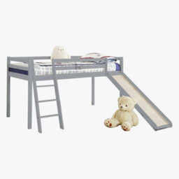 Home Detail Newark Wooden Cabin Mid-Sleeper Kids Single Bunk Bed With Slide Grey Left Or Right Orientation - thumbnail 3