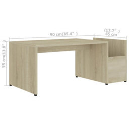 Berkfield Coffee Table Sonoma Oak 90X45X35 Cm Engineered Wood - thumbnail 6