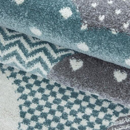 "Bravich Blue & Grey Clouds Kids Rug - Bambi - 160X230Cm (5'4""x7'8"")" - thumbnail 2
