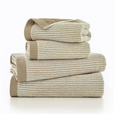 The Lyndon Company Willow Weave Stripe Natural Bath Towel
