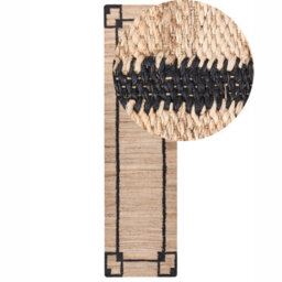 Beliani Rug Gondia Black/ Beige 80 X 300 Cm Jute - thumbnail 1