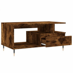 Berkfield Coffee Table Smoked Oak 90X49X45 Cm Engineered Wood - thumbnail 6