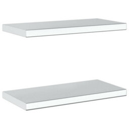 Berkfield Wall Shelves 2 Pcs 50X23.5X3 Cm Silver Stainless Steel - thumbnail 7