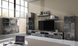 Arte Stylish India 46 Display Cabinet 1300mm In Schiefer - Elegant Storage Solution W1300mm H1280mm D390mm - thumbnail 2