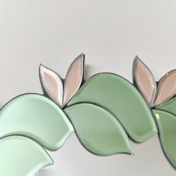 Melody Maison Pink & Green Oval Floral Art Deco Wall Mirror 80Cm X 49Cm - thumbnail 5