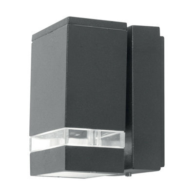 Stylish Outdoor Ip44 Twin Wall Light Sconce In Dark Grey With Energy-Efficient Led Bulbs - image 1