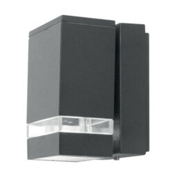 Stylish Outdoor Ip44 Twin Wall Light Sconce In Dark Grey With Energy-Efficient Led Bulbs - thumbnail 1