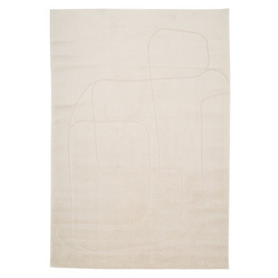 Loomed Cream Beige Free-Form Velvety Soft Rug 120X170Cm - image 1
