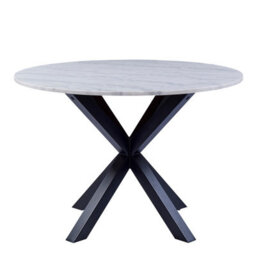Furniture To Go Heaven Round Dining Table With White Polished Marble Top (L) 110Cm Seats Up To 4 - thumbnail 3