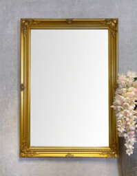 Downton Interiors Extra Large Antique Gold Wood Frame Wall Mirror 106Cm - thumbnail 3