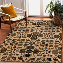 RugsX Wool Carpet Omega Amalfi Flowers Kamel Brown  170X235 Cm - thumbnail 5
