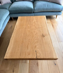 Solid French Oak Coffee Table 100X50Cm, Virelli Plinth Base, Natural Oil Finish - thumbnail 3