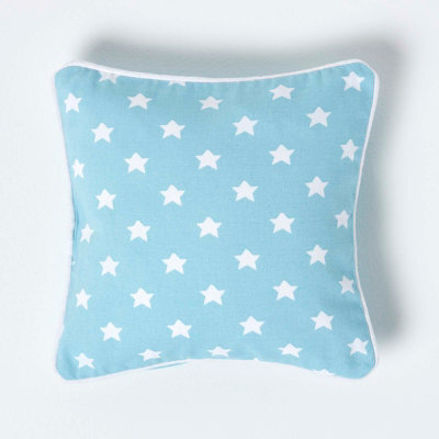 Homescapes Cotton Blue Stars Cushion Cover, 30 X 30 Cm - image 1