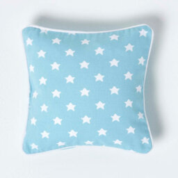 Homescapes Cotton Blue Stars Cushion Cover, 30 X 30 Cm