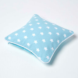 Homescapes Cotton Blue Stars Cushion Cover, 30 X 30 Cm - thumbnail 4