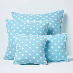 Homescapes Cotton Blue Stars Cushion Cover, 30 X 30 Cm - thumbnail 5
