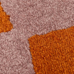 The Rugs Joli Orange And Pink Chequered Rug Soft Dense Pile Easy To Clean And Pet Friendly For Living Rooms And Bedrooms - thumbnail 5