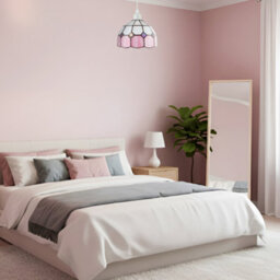 Happy Homewares Traditional Soft Pink And Opal White Tiffany Glass Pendant Light Shade - thumbnail 6