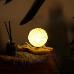 Cream Cotton Wrap Driftglow Lamp Contemporary Table Lighting - thumbnail 7
