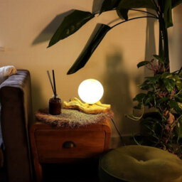 Cream Cotton Wrap Driftglow Lamp Contemporary Table Lighting - thumbnail 4