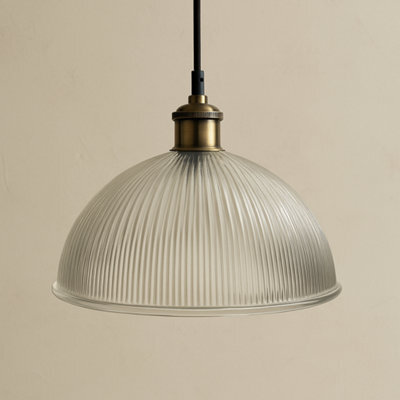 CGC Lighting Cgc Tess Clear Glass Ribbed Dome Lampshade - image 1