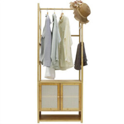 53X31.5X168Cm Freestanding Hall Coat Rack Stand Shoe Bench With Hanging Rod - thumbnail 6