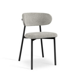 More4Homes Calne White Marble Ceramic Round Dining Table & 4 Myla Linen Grey Chairs - thumbnail 5