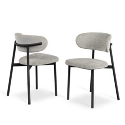 More4Homes Calne White Marble Ceramic Round Dining Table & 4 Myla Linen Grey Chairs - thumbnail 6