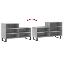 Berkfield Shoe Cabinet Concrete Grey 102X36X60 Cm Engineered Wood - thumbnail 7