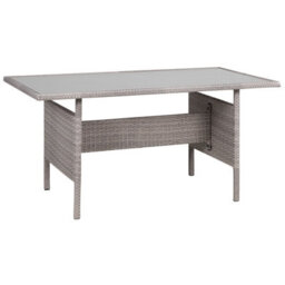 Beliani Garden Dining Table Viterbo 145 Cm 80 Cm Glass Light Grey