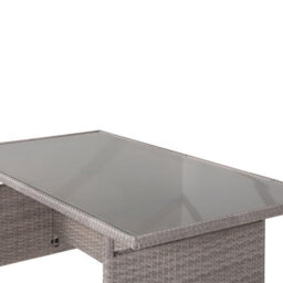 Beliani Garden Dining Table Viterbo 145 Cm 80 Cm Glass Light Grey - thumbnail 7