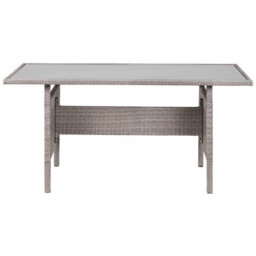 Beliani Garden Dining Table Viterbo 145 Cm 80 Cm Glass Light Grey - thumbnail 4