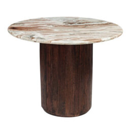 Ajmer Round Real Marble Stone Dining Table 4 Seater 100Cm - thumbnail 3