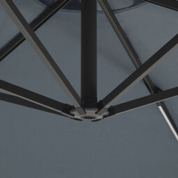Wyld And Coco 285Cm Hexagonal Cantilever Parasol Grey With Solar Led Lights, Aluminium Pole - thumbnail 7