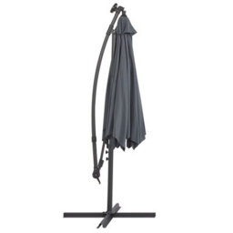 Wyld And Coco 285Cm Hexagonal Cantilever Parasol Grey With Solar Led Lights, Aluminium Pole - thumbnail 4