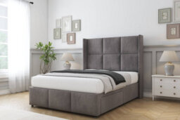 "Sloomy Beaumont Slate Naples Divan Bed Base No Drawers - 54"" Wingback Headboard & 12"" Footboard 5' King" - thumbnail 3